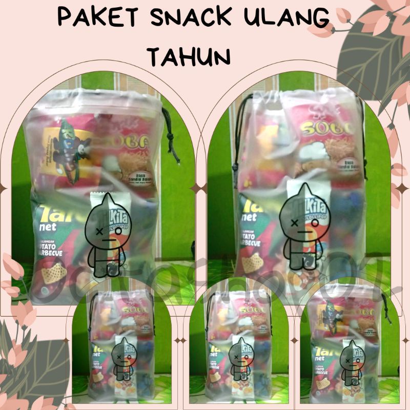 

BUY 37 FREE 1 Paket Snack ulang tahun anak kemasan pouch/Hampers Ulang tahun anak