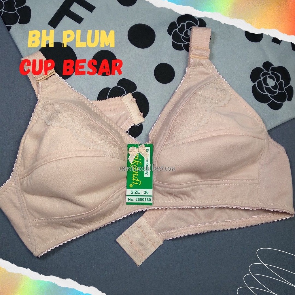 Sport Bra Tanpa Kawat Cup Besar / BH Wanita Tanpa Kawat Tanpa Busa / BH Plum Srikandi
