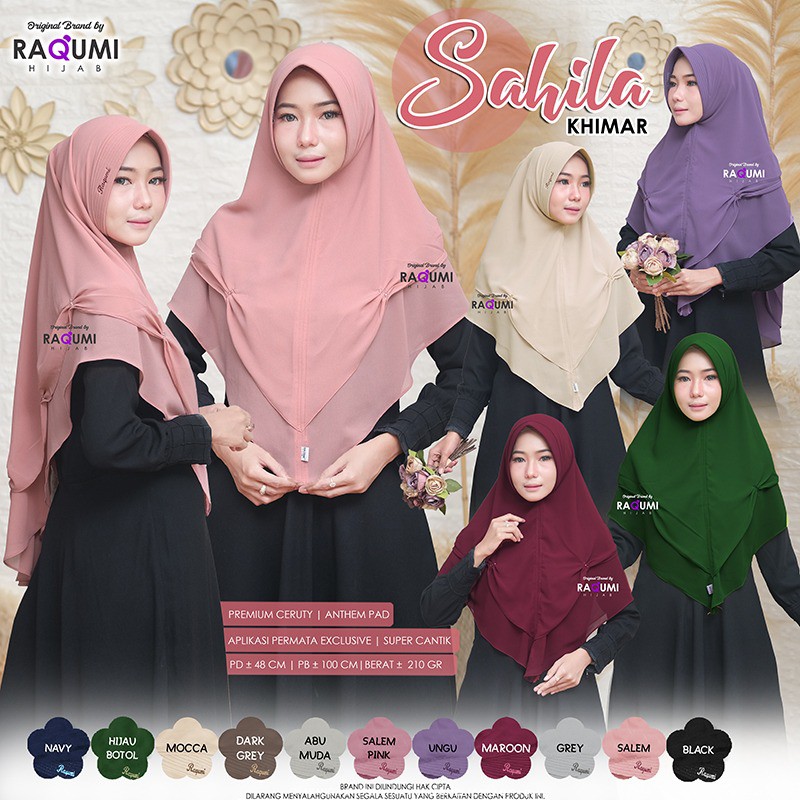 SAHILA KHIMAR BY RAQUMI HIJAB ORIGINAL SOLO