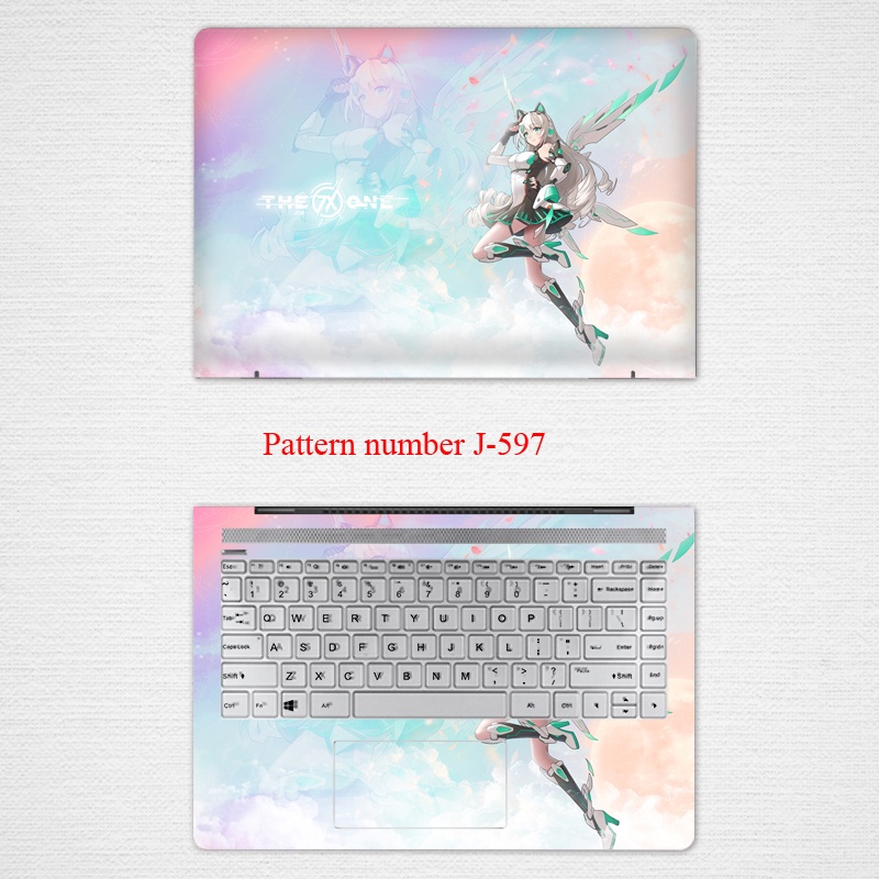 2pcs Stiker Pelindung Laptop UNIVERSAL Motif Kartun Bahan VINYL Ukuran 12 13 14 15.6 Inch