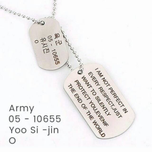 Kalung kapten Yoo Shi-Jin Descendants of The Sun
