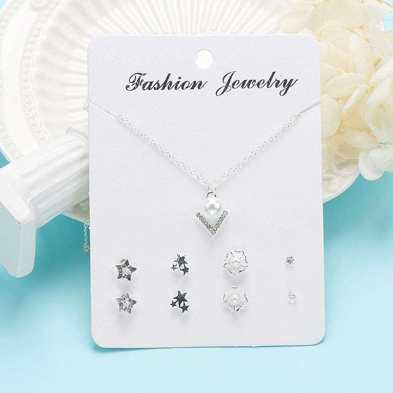 Kalung Anting Set Fashion Wanita Korea Aksesoris Murah