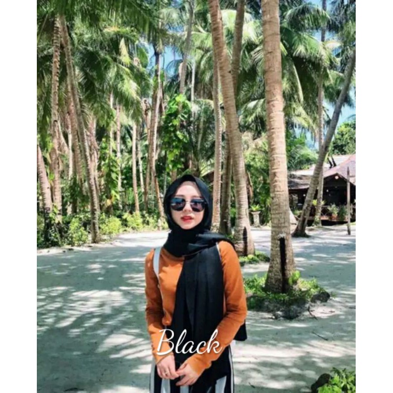 PASHMINA DIAMOND GEORGETTE / SIZE 180cm x 75cm-PD BLACK