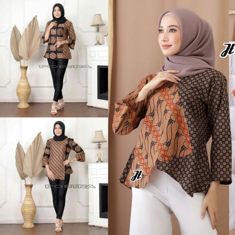 Batik Wanita Atasan Batik Blouse Batik Tali Samping Size M L Dan Xl Shopee Indonesia