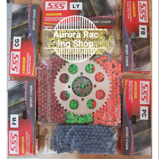 Gear Set SSS Jupiter MX OLD / New Jupiter MX 135 & Rantai SSS 428 HSB Colour Series