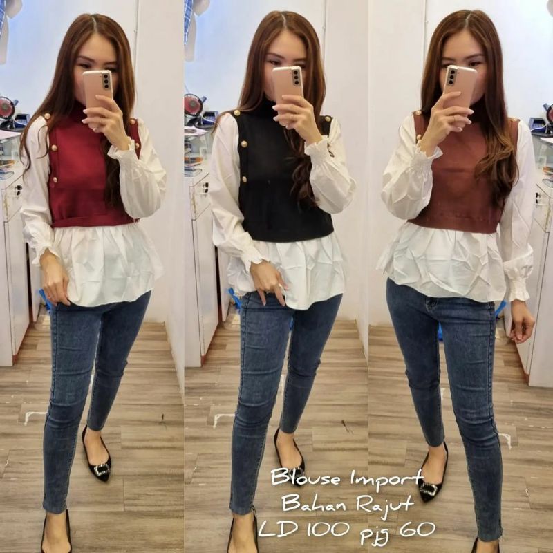 BLOUSE RAJUT MIX KATUN IMPORT PREMIUM