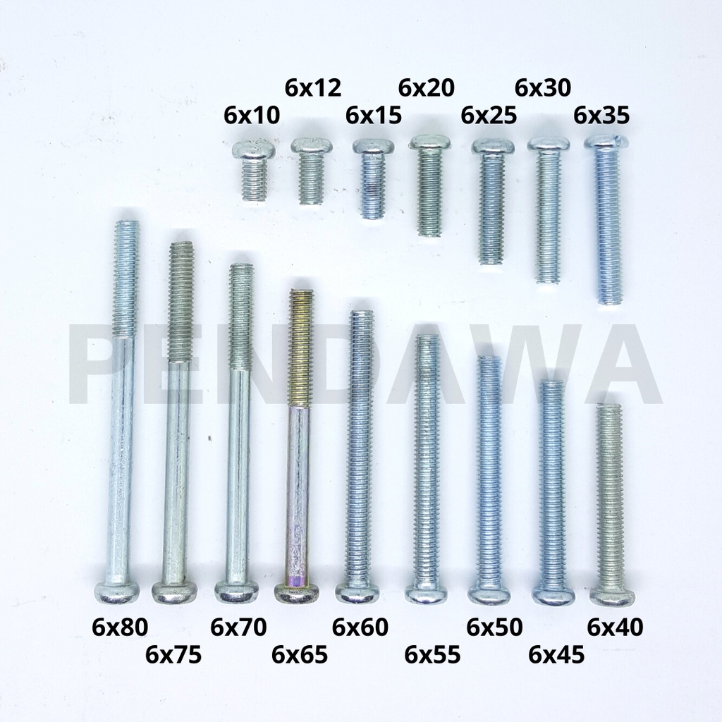 [10pcs] Baut JP+ 6 x 40mm Merk TMS M6 x 40mm