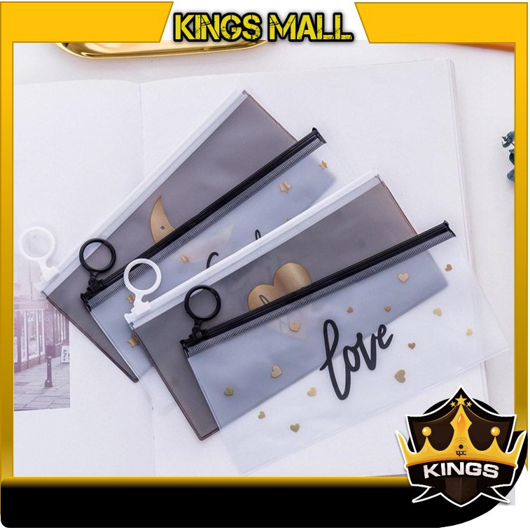 

KINGS - S652 Tempat Pensil Zip Tansparan / Organizer Bag / Tempat Alat Tulis / Stationary