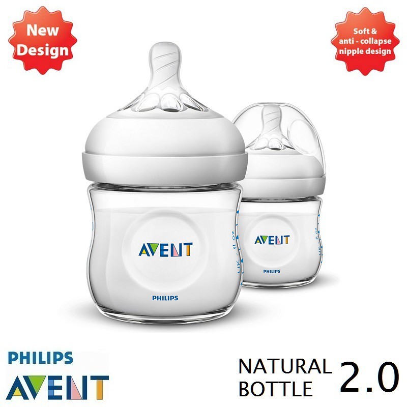 (Non Color) 2x125ml Philips Avent 2.0 Natural Bottle / Botol Susu Bayi