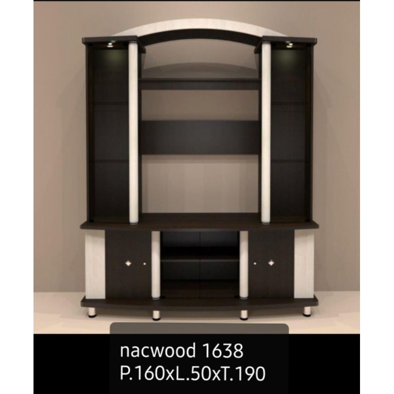 Lemari Hias TV Jumbo Plus Lampu