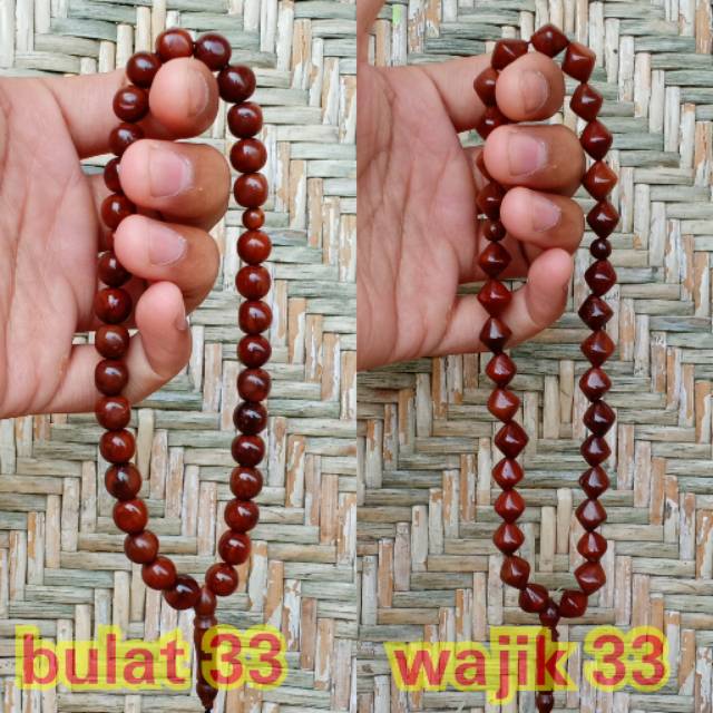 tasbih 33 kokka butiran jumbo 8,5 mm bulat