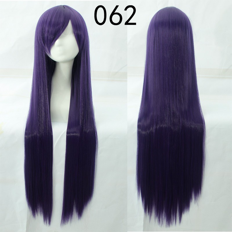 099 DARK wig base 100 cm lurus wanita cosplay rambut palsu