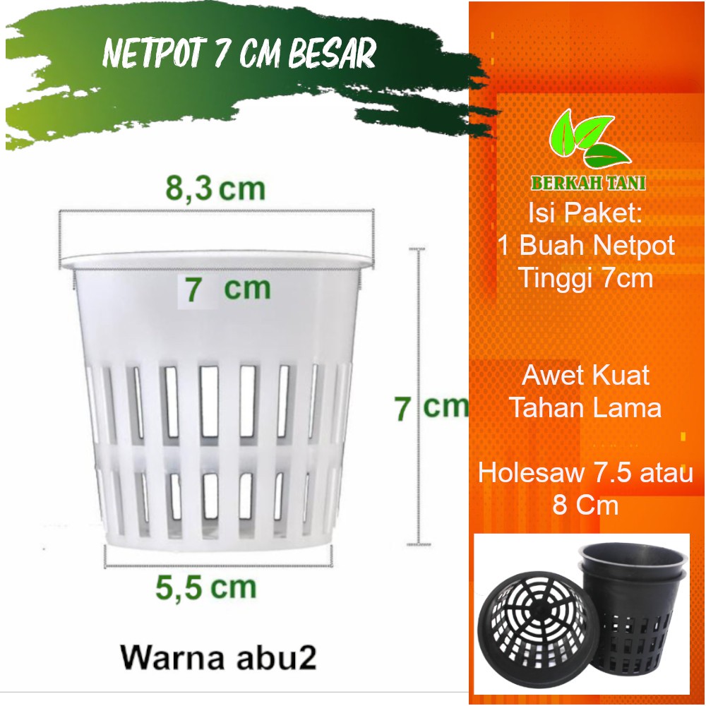 Netpot Dutch Bucket Ukuran 7 Cm Diameter 8 Cm