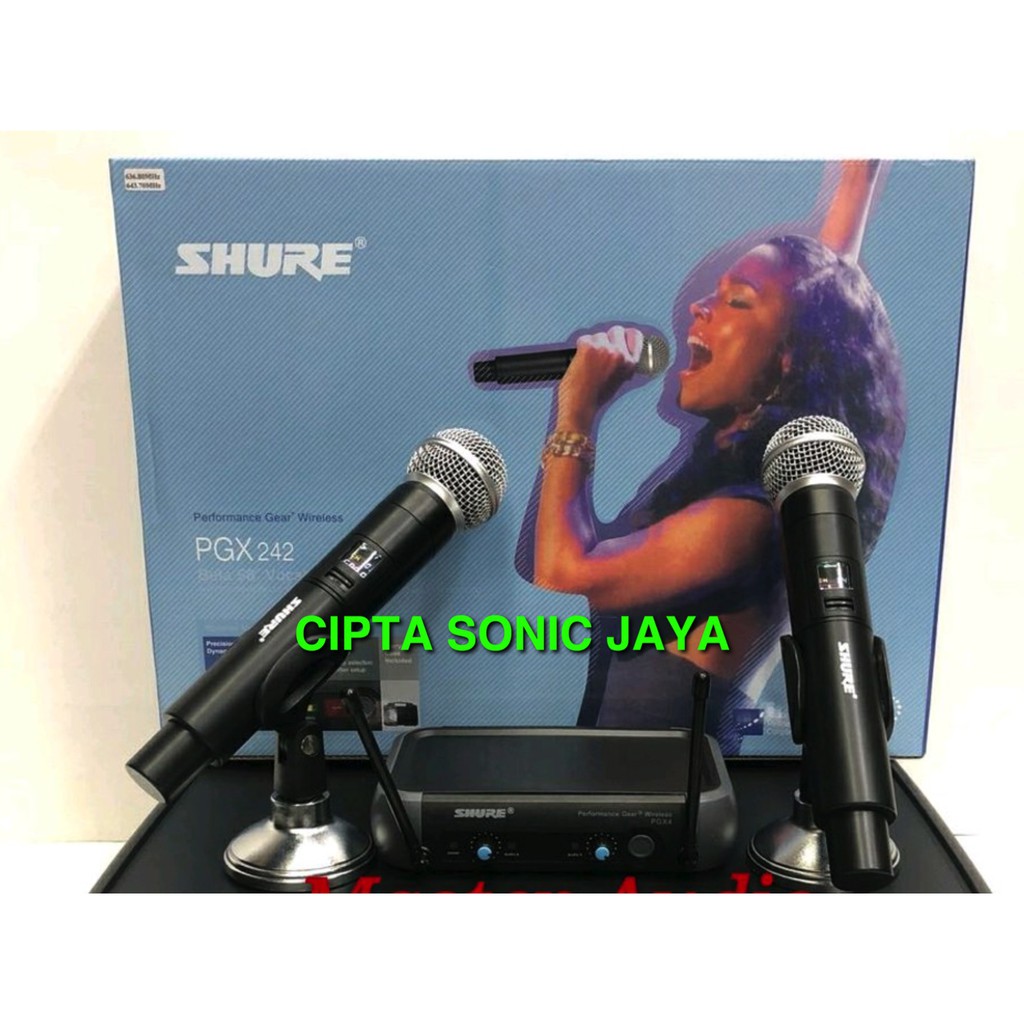 microphone mic wireless shure PGX 242  HAND MIC isi 2 - lcd display