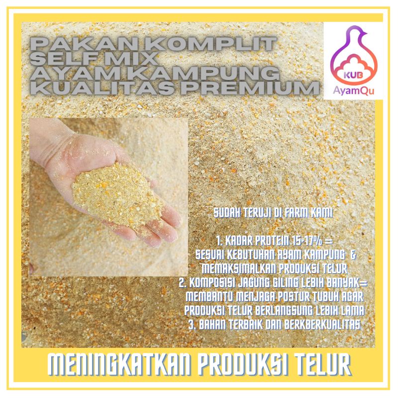 Pakan Komplit Ayam Kampung Unggul 1 KG - Pakan Ayam KUB-Pur ayam kampung Unggul- Voer pakan ayam kam