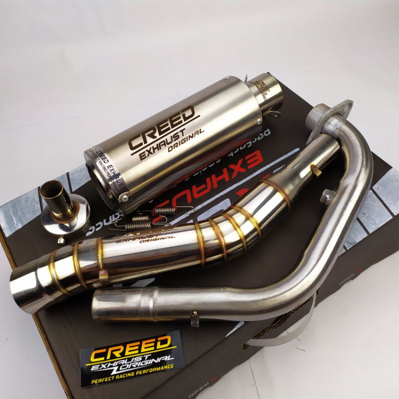 100% Ori knalpot racing + db killer Creed Exhaust for Blade, Jupiter Z, Supra x 125 110, Revo fit ab