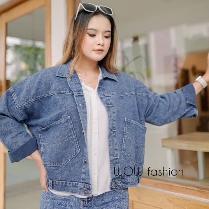 Keluaran Terbaru.. WROY - JAKET JEANS CROP WANITA KEKINIAN // JACKET LEVIS CEWEK PREMIUM