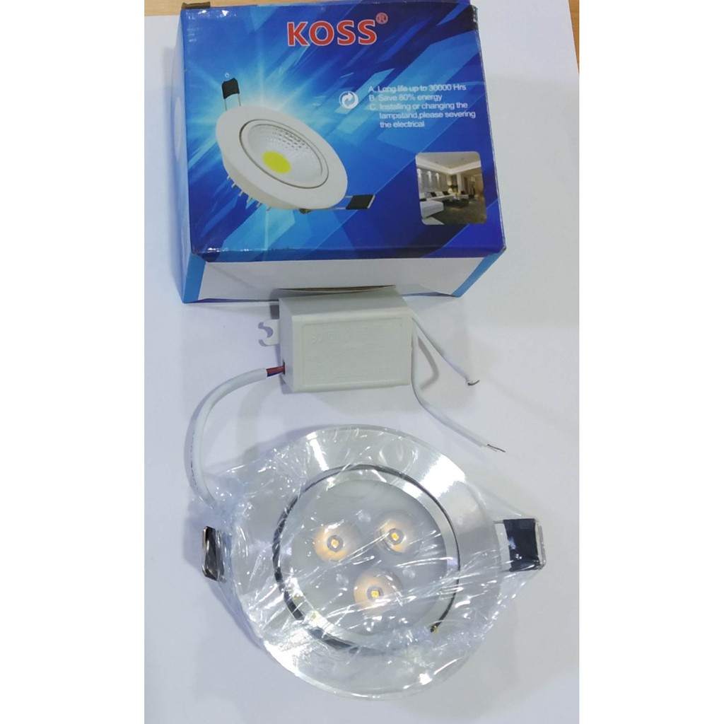 Lampu downlight led 3 mata 3 watt Silver lampu plafon