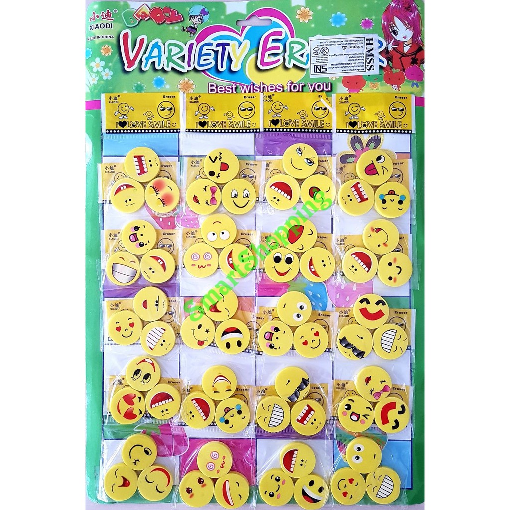 

Penghapus Pensil Model Smile Bulat, Cupcake & Buah 1 Pack isi 3 Pcs ( Uk 2,5 Cm )