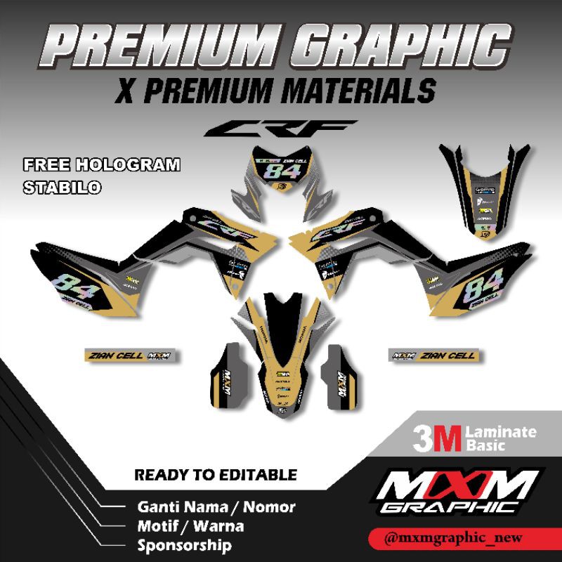 

stiker premium decal stiker premium crf150 laminasi tebal 3M glossy parah free stabilo + hologram