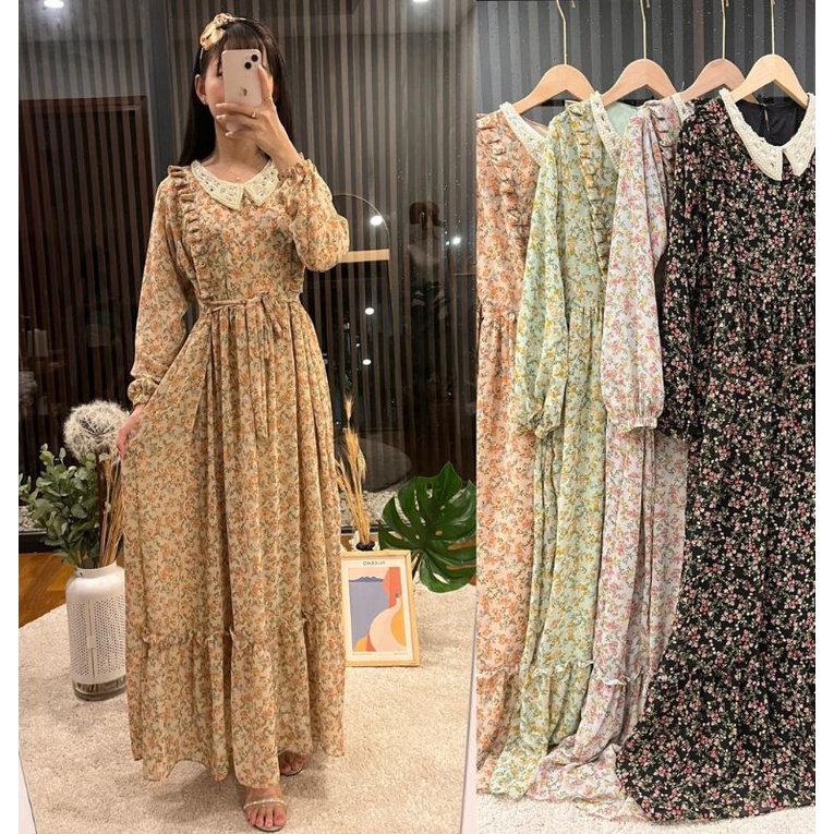 GAMIS import motif Bunga Bunga Termurah