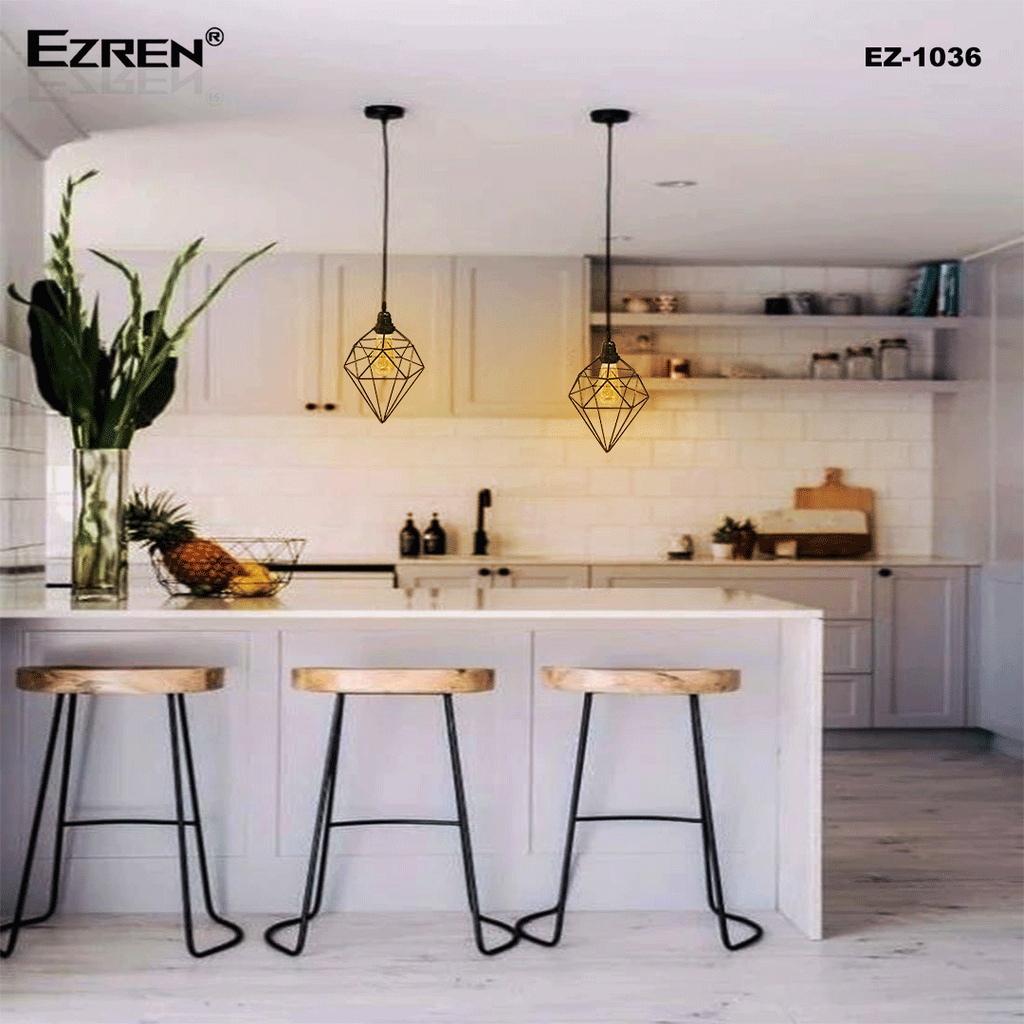 Ezren EZ-1036 Gantungan Lampu Modern Diamond Untuk Ruang Tamu &amp; Kamar