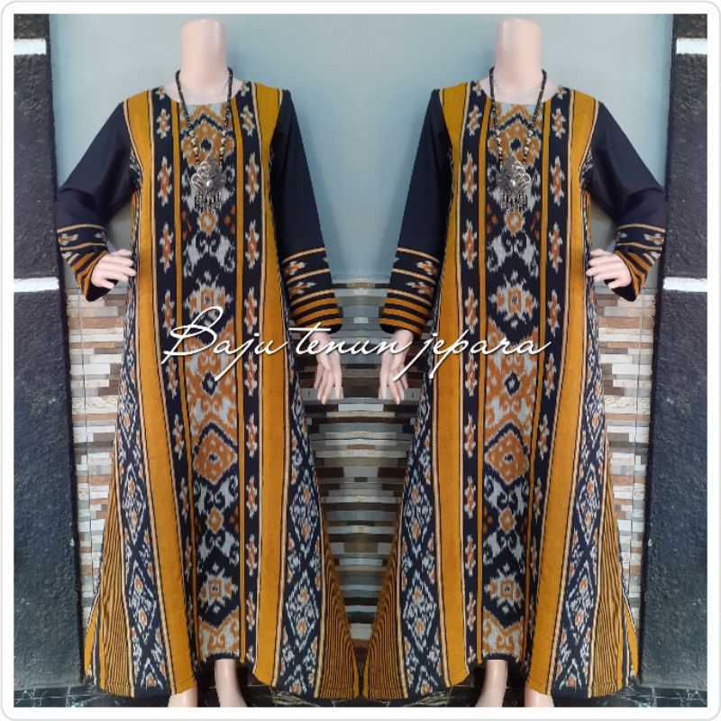 gamis tenun jepara baju syari baju tenun jepara tunik tenun GTB4