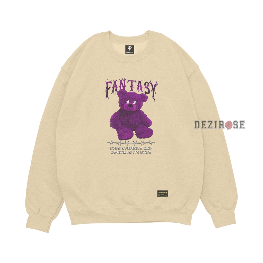 DEZIROSE Sweater Crewneck Bear Fantasy (Sablon) Size M-XXL ( Pria &amp; Wanita )