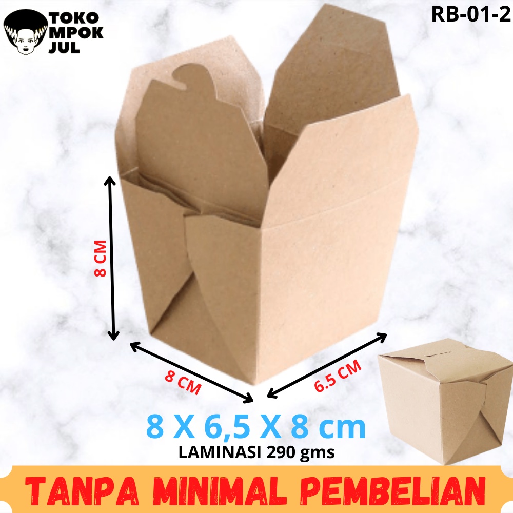 

TANPA MINIMUM - Box Dus Kardus Kotak Rice Box Tempat Nasi Goreng Mie Spaghetti 8x6,5x8 cm Laminasi