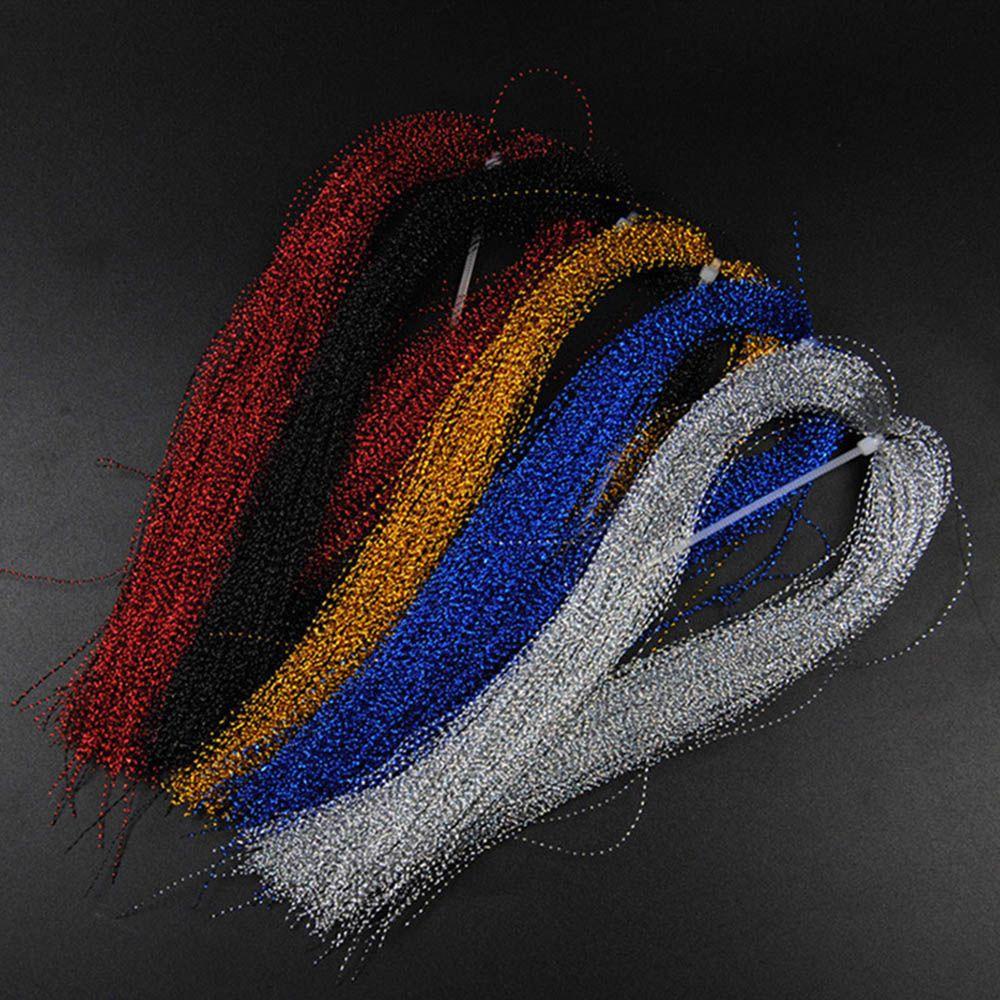 Lanfy Flash Tinsel Jig Outdoor Twisted Flys Lures Streamer Trout Hologram Untuk Mengikat Jig Hook Lures