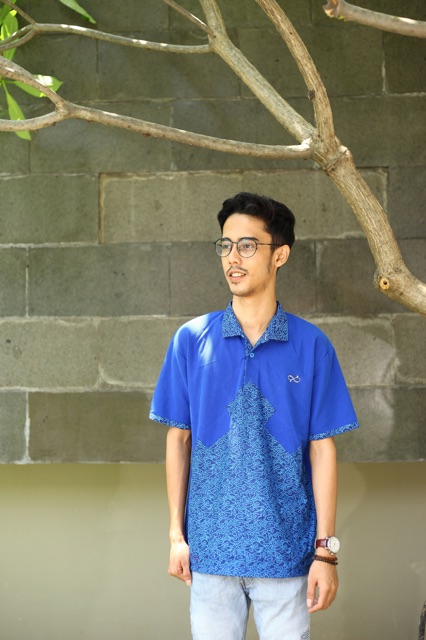 Loyal Kaos Polo Batik Biru Modern Pria M L XL XXL