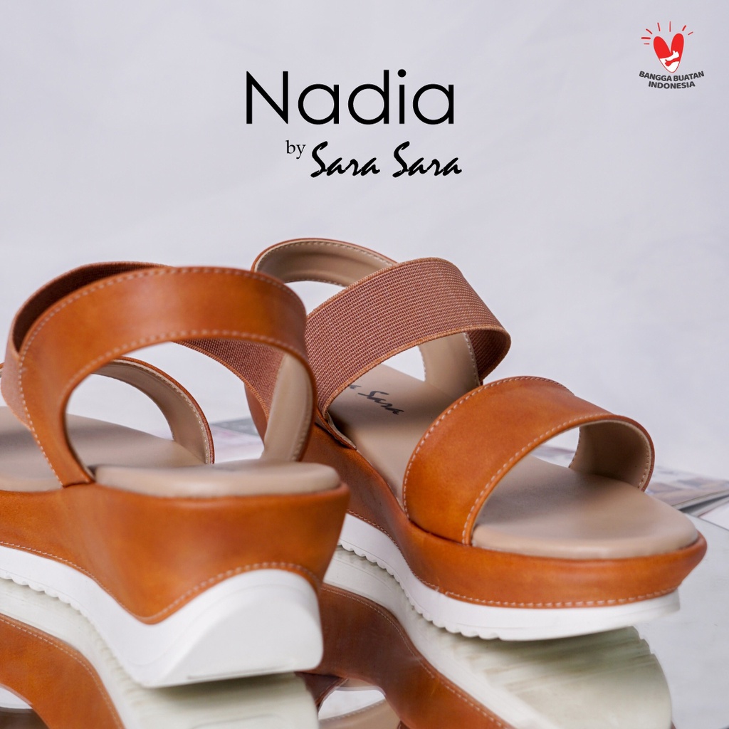 Sandal Wedges Wanita Sara Sara Nadia sendal tali casual sandal wanita tinggi terbaru