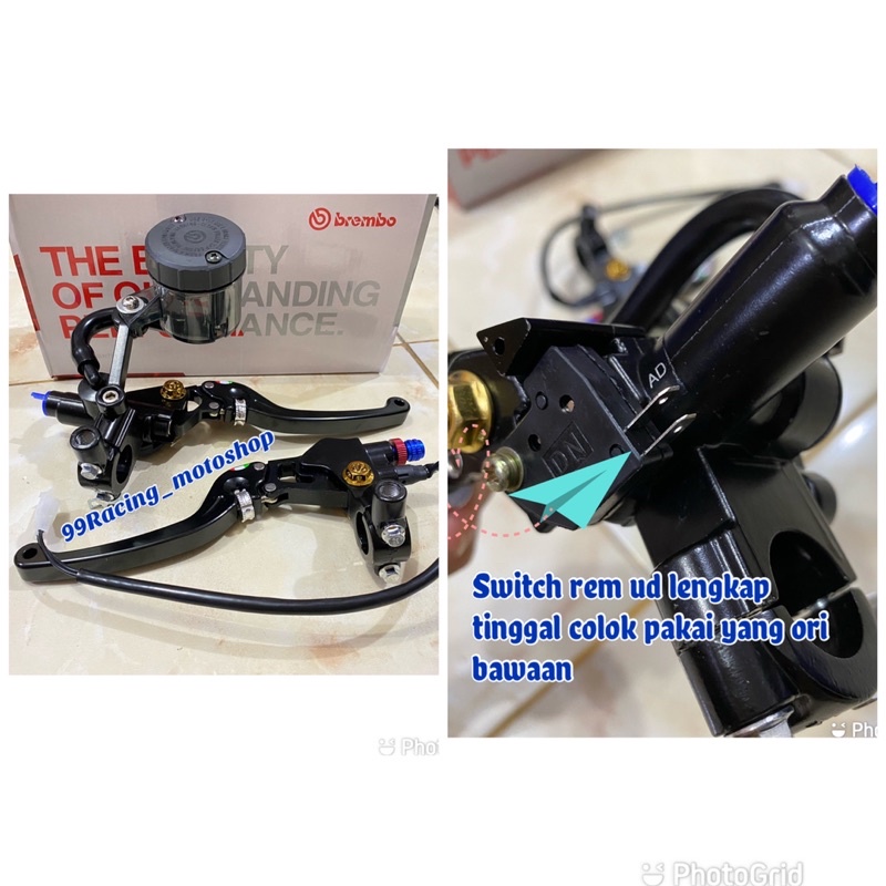 MASTER REM SET KIRI KANAN CNC FULL BLACK PLUS +TABUNG BIG SMOKE UNTUK SEMUA MOTOR BISA