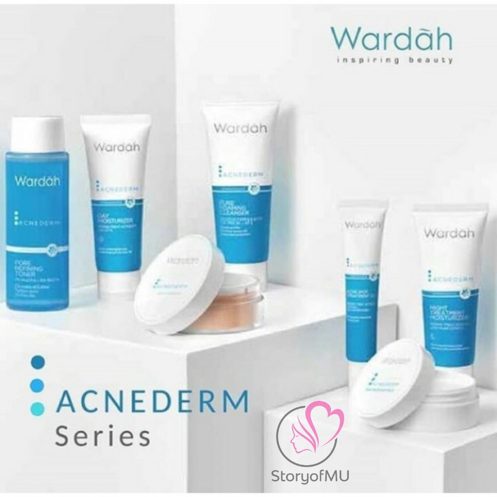 WARDAH Acnederm Series Cleanser Toner Day Night Cream Acne Spot Gel