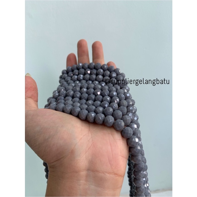 Kristal Ceko 10mm GREY ABU doff bahan aksesoris premium elyecraft dove