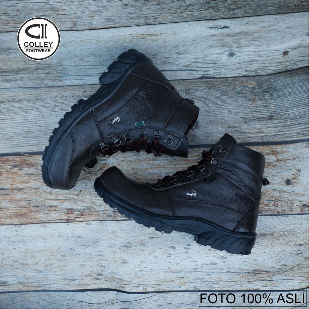 COD - SEPATU BOOT 100% KULIT ASLI - COKELAT HITAM CLY-BOO.012