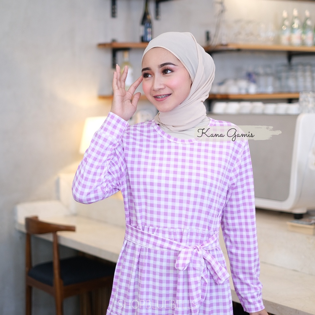 Kana Maxi - Gamis Maxy Dress Muslim Kotak Plaid