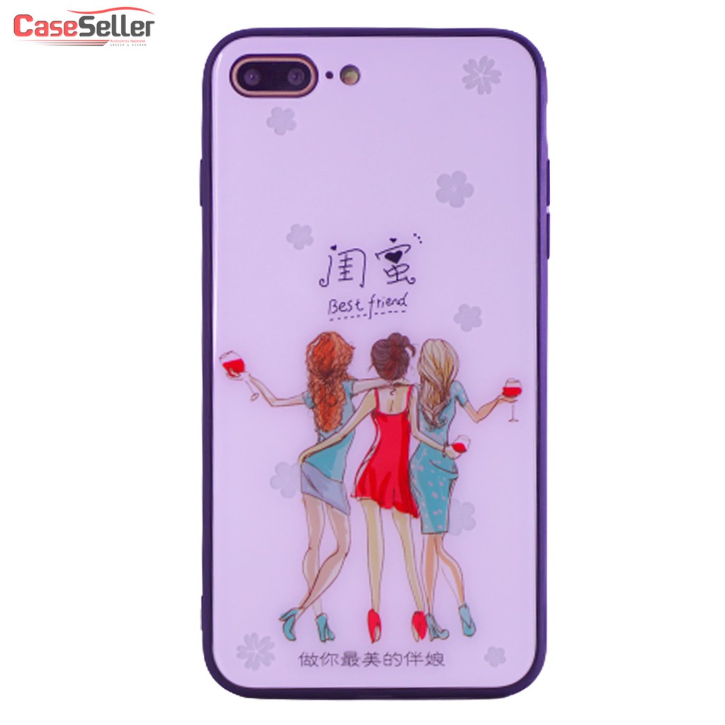 CaseSeller -  IPHONE 6G / 6G+ / 7G / 8G / Xs Max / XR Hardcase Glass Ultraviolet Glow In The Dark