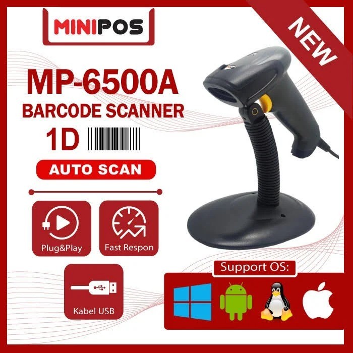 Barcode Scanner Minipos MP6500A MP-6500A Scanner Barcode 1D MiniPos