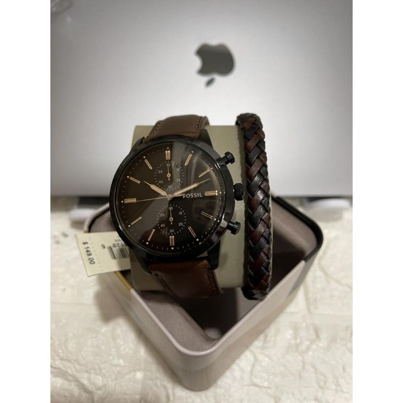 Jam Tangan Pria Original Crono FS5437 / FS-5437 Fullset + Gelang Kulit
