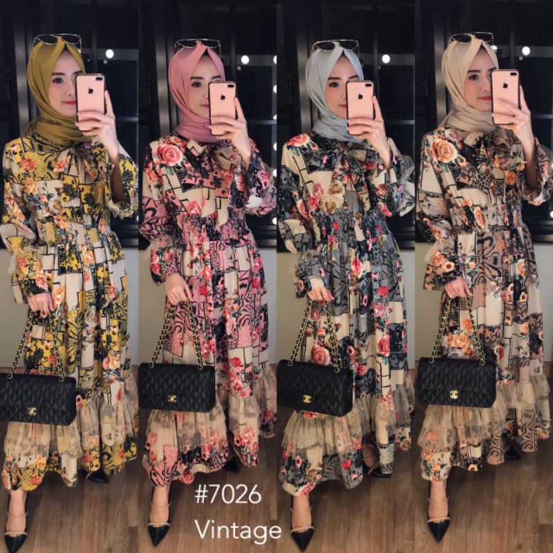 7026 #Vintage / dress tile / model Vintage / bkk