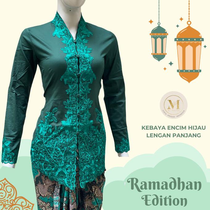 Jual Kebaya Encim Hijau Edisi Ramadhan Baju Atasan Kebaya Malika Shopee Indonesia