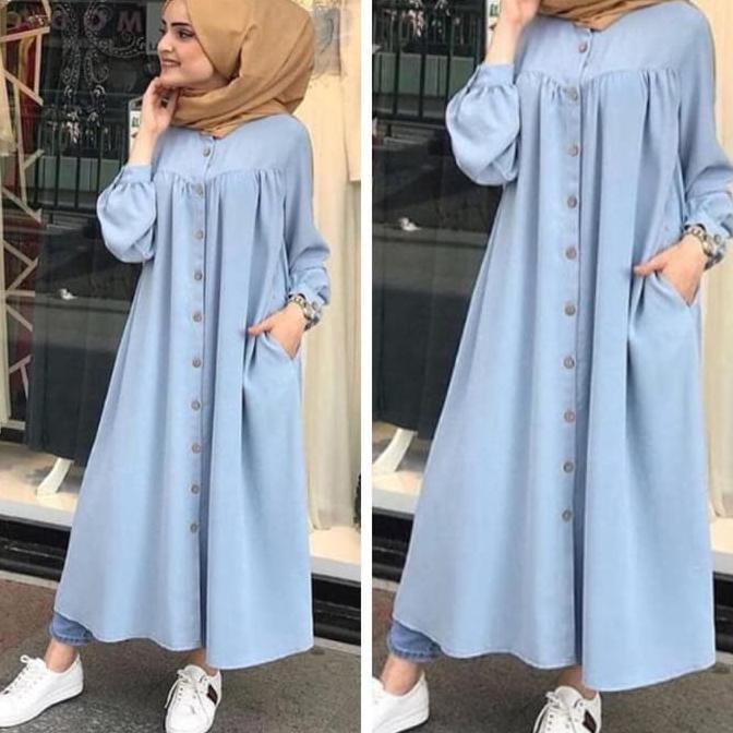 promo damai fashion jakarta - baju long dress muslim gamis wanita kanaya - terbaru