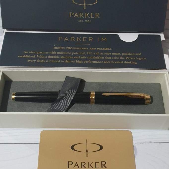 

Pulpen Parker Original IM New LQ Black GT Roller Ball Free Grafir Nama