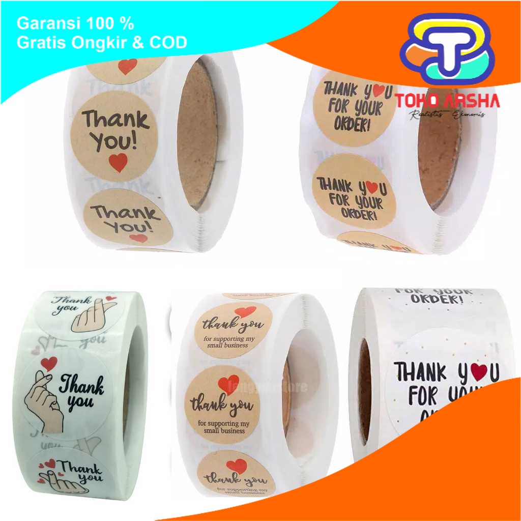 

Sticker 100 Pcs Sticker Segel Label Thank You For Your Order / Stiker Label Thx For Ur Order Toko Arsha