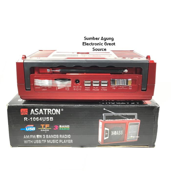 Asatron R1064USB Speaker Radio 3Bands USB TF Music Player 1064