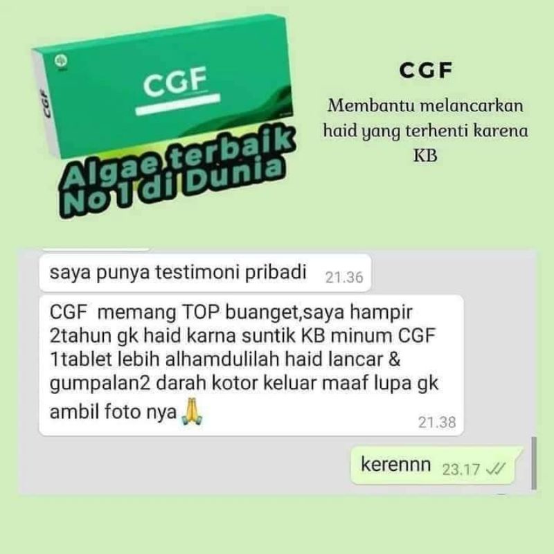Lancar Haid dan mengobati alergi dengan CGF
