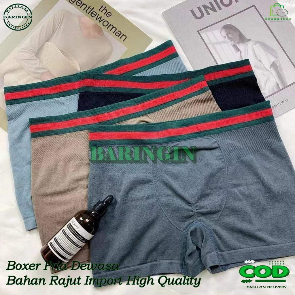 Boxer Pria Dewasa Bahan Rajut [ ISI 3 PCS ] Boxer Cowok Distro Pakian dalam Pria -Celana Dalam Pria Segi Empat 8128