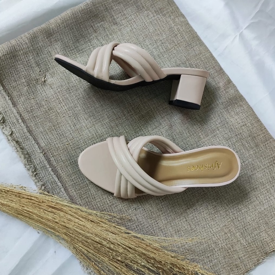 Afrishoes Pearly Sandal Heels Wanita Silang Empuk