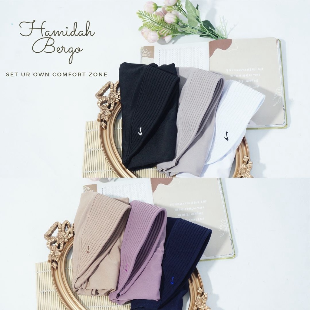 Hamidah Bergo Pet Antem/ Hijab Instant/ Hijab Olahraga/ Sport Hijab Menutupi Dada